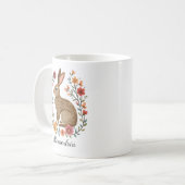 Folk Art Rabbit Monogram Koffiemok (Voorkant links)
