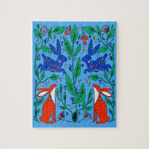 Folk Art Rabbits Legpuzzel