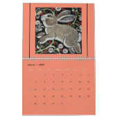 Folk Art Rabbits van Tuzi Willams Rabbit Tile & Ar Kalender (Mar 2027)