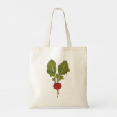 Folk Art Radish Red en Green Printmaking Style Tote Bag (Achterkant)