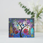 FOLK ART Rainbow Twilight DOOR LORI EVERETT briefk Briefkaart (Staand voorkant)