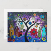 FOLK ART Rainbow Twilight DOOR LORI EVERETT briefk Briefkaart (Voorkant / Achterkant)