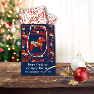 Folk Art Red Swedish Dala Horse Folk Art Pattern Medium Cadeauzakje