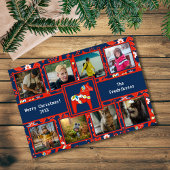 Folk Art Red Swedish Dala Horse Pattern 8 Foto Feestdagenkaart