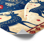 Folk-Art Reindeer Pattern Poster (Hoek)