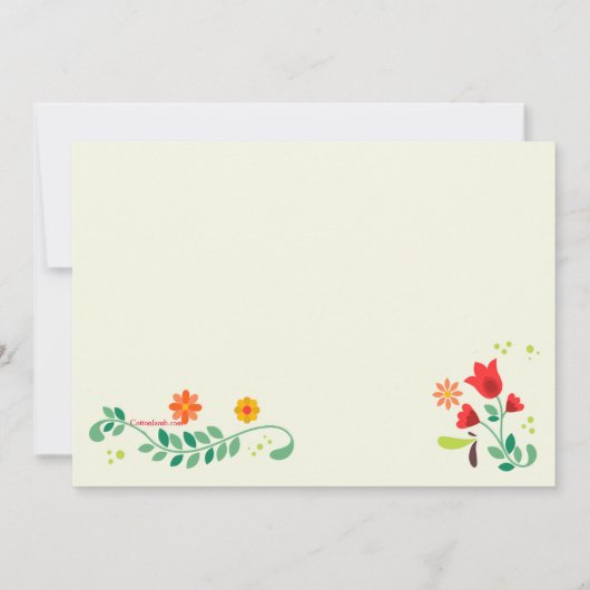 Folk Art repesal Dinner Party Kaart (Achterkant)