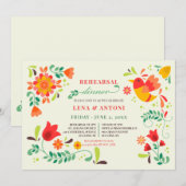 Folk Art repesal Dinner Party Kaart (Voorkant / Achterkant)