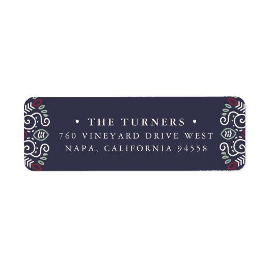 Folk Art Return-adres Etiket (Voorkant)