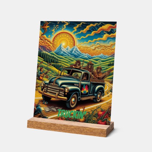 Folk Art Road Trip Acryl Bord (Hoek)