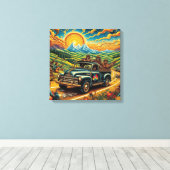 Folk Art Road Trip Canvas Afdruk (Insitu (Houten vloer))