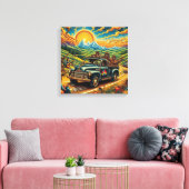 Folk Art Road Trip Canvas Afdruk (Insitu (Woonkamer))