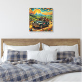 Folk Art Road Trip Canvas Afdruk (Insitu (Slaapkamer))