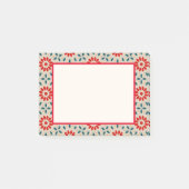 Folk Art Rode bloemen en groene bladeren Post-it® Notes (Voorkant)