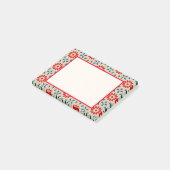 Folk Art Rode bloemen en groene bladeren Post-it® Notes (Schuin)