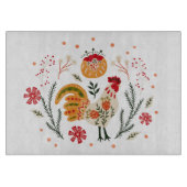 Folk Art Rooster Snijplank (Voorkant)