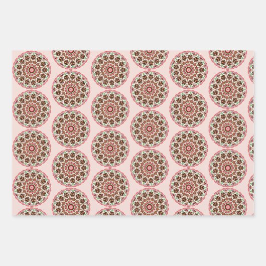 Folk art rosemaling gingerbread houses inpakpapier vel (Voorkant 2)