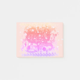 Folk Art Rosemaling Roze Heart & bladeren, bloemen Post-it® Notes