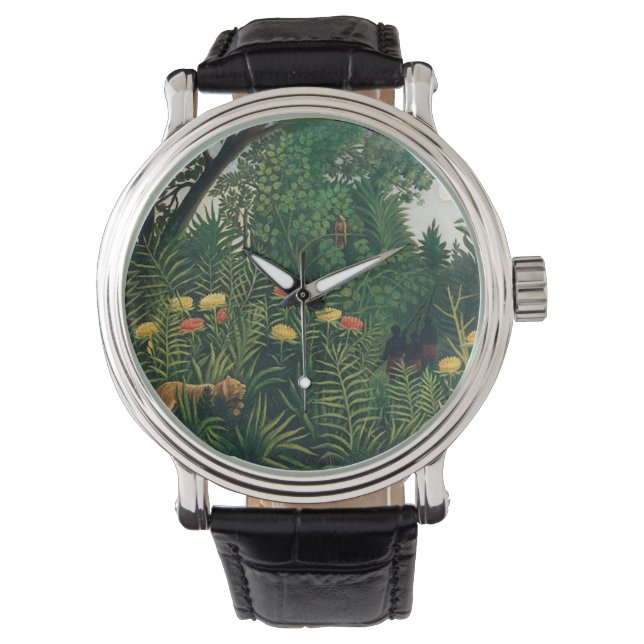 Folk Art Rousseau Oerwoud Horloge (Voorkant)