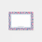 Folk Art roze en Blue Floral Post-it Notes (Voorkant)