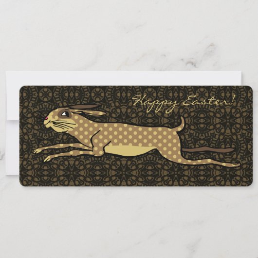 Folk Art Running Bunny Custom Paas Kaart (Voorkant)