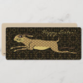 Folk Art Running Bunny Custom Paas Kaart (Voorkant / Achterkant)