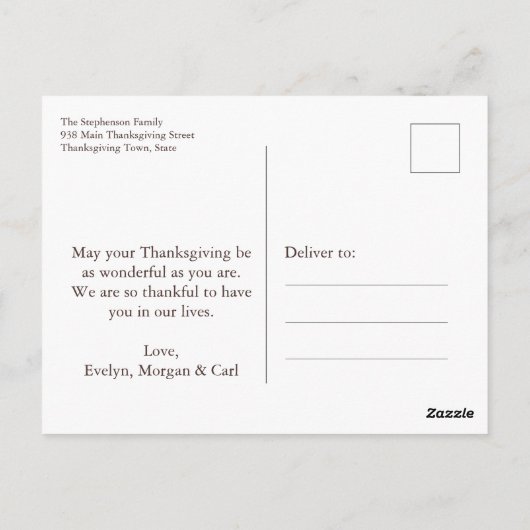 Folk Art Rustic Autumn verlaat Thanksgiving Briefkaart (Achterkant)