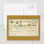 Folk Art Sampler Briefkaart (Voorkant / Achterkant)