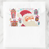 Folk Art Santa Claus Rechthoekige Sticker (Tas)