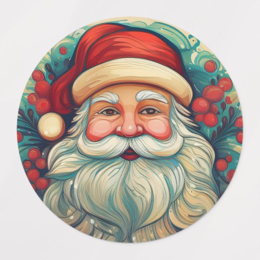 Folk Art  Santa Claus Style Labels (Design 2)