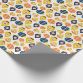 Folk Art Sardine Style Kerst ornamenten Cadeaupapier (Hoek)