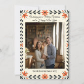 Folk Art Scandinavian Christmas Photo Holiday Kaart (Voorkant)