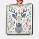 Folk Art Scandinavisch rendier Kerstmis Metalen Ornament (Links)