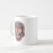 Folk Art Skull - dag van de dood Koffiemok (Voorkant links)