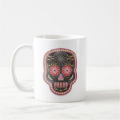 Folk Art Skull - dag van de dood Koffiemok (Links)