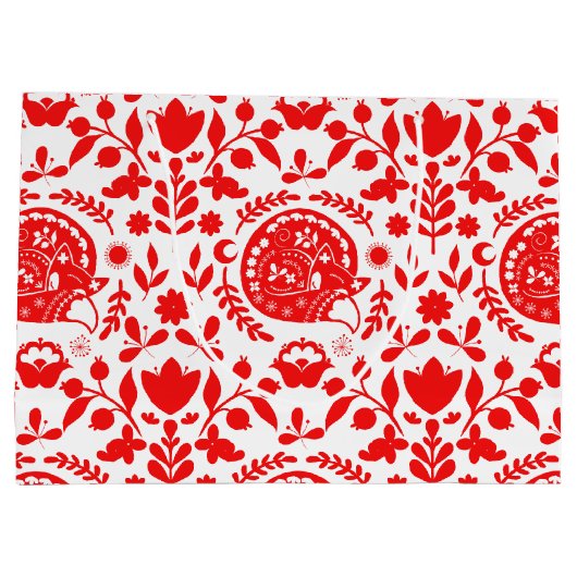 Folk Art Sleeping Fox Groot Cadeauzakje (Achterkant)