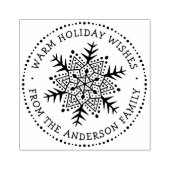 Folk art snowflake warm winter wishes greeting rubberstempel (Afrduk)