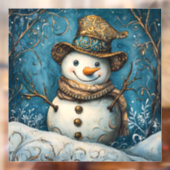 Folk Art Snowman Raamsticker (Vel 2)