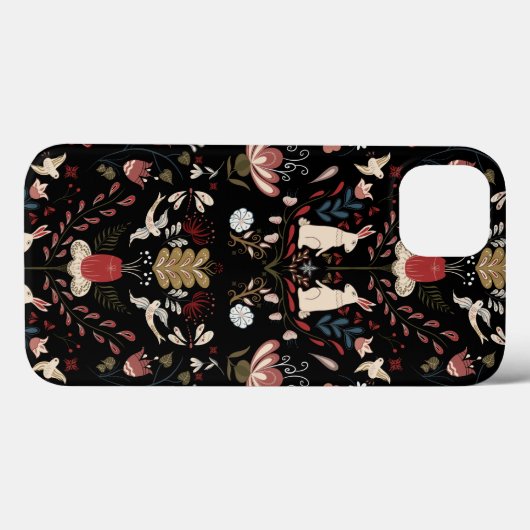 Folk Art Spring Bunnies Botanical Case-Mate iPhone Case (Achterkant (horizontaal))
