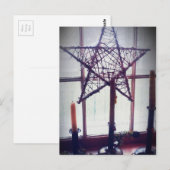 Folk Art Star en nog steeds levende kaarsen Briefkaart (Voorkant / Achterkant)