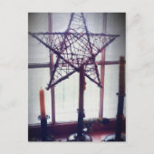 Folk Art Star en nog steeds levende kaarsen Briefkaart (Voorkant)