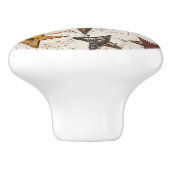 Folk Art Stars Keramische Knop (Zijkant)