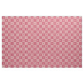 Folk Art Stenciled Heart Pattern Red en Roze Stof (Fat Quarter)