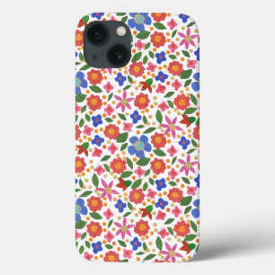 Folk Art Stijl Bloemen op Witte iPad Mini Case