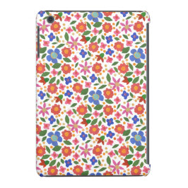 Folk Art Stijl Bloemen op Witte iPad Mini Case