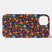 Folk Art Stijl Bloemen op Zwarte iPad Mini Case (Achterkant (horizontaal))