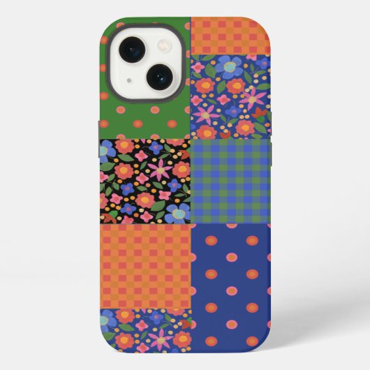 Folk Art Stijl Faux Patchwork iPad Case-Mate Hoesj iPhone Hoesje (Achterkant)
