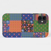 Folk Art Stijl Faux Patchwork iPhone 5 Xtreme Hoes (Achterkant (horizontaal))