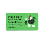 Folk Art Stijl Kip Ei Label (Voorkant)