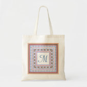 Folk Art Stijl Rand Monogram Canvas tas (Voorkant)