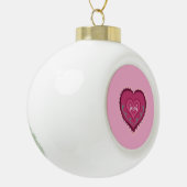 Folk Art stijl roze hart versierd Ornament (Links)